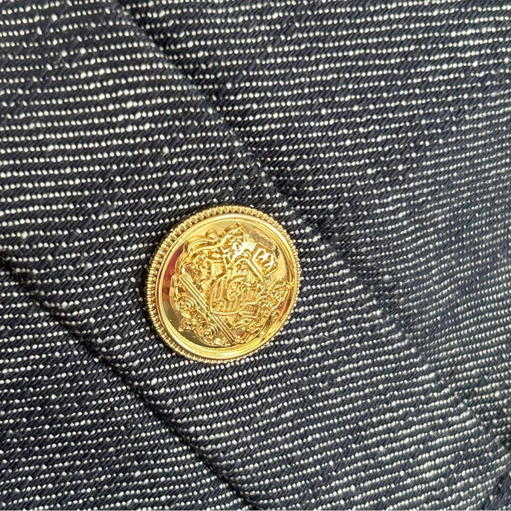 LOFT Button Trim Wide Leg trousers in Refined Denim 4P - Picture 9 of 15